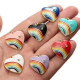 10pcs Mixed Heart Enamel Charms for DIY Bracelet Necklace