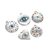 10pcs Mixed Round Heart Eye Charms Crystal Pendant DIY Jewelry Accessories