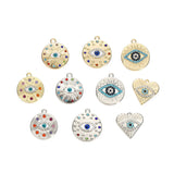 10pcs Mixed Round Heart Eye Charms Crystal Pendant DIY Jewelry Accessories