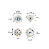 10pcs Mixed Round Heart Eye Charms Crystal Pendant DIY Jewelry Accessories