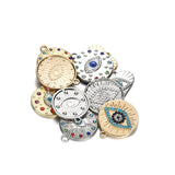 10pcs Mixed Round Heart Eye Charms Crystal Pendant DIY Jewelry Accessories