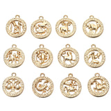 12Pcs Zodiac Constellations Charm Pendants for Jewelry Making