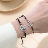 12pcs/Set Hand of Fatima Unicorn Heart Charms Bracelet Set Adjustable Wristband