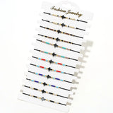 Hematite Cross Charm Bracelets Set Adjustable Rope Charms Bracelet