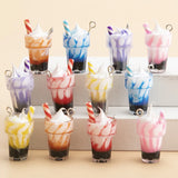 12pcs Mixed Acrylic Ice Cream Cup Charms Pendant For DIY Jewelry Making