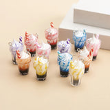 12pcs Mixed Acrylic Ice Cream Cup Charms Pendant For DIY Jewelry Making