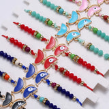 12pcs Woven Rope Chain Bracelet Women Butterfly Beads Charms Jewelry