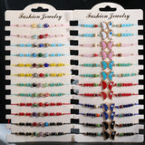 12pcs Woven Rope Chain Bracelet Women Butterfly Beads Charms Jewelry