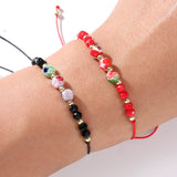 12pcs Woven Rope Chain Bracelet Women Butterfly Beads Charms Jewelry