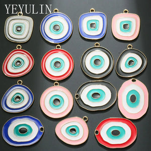 14pcs Enamel Eye Charms DIY Necklace Bracelet Accessories