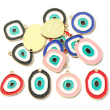 14pcs Enamel Eye Charms DIY Necklace Bracelet Accessories