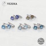 925 Silver Colorful Stone Hanggie Earrings For Women