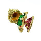 YF Enamelled Crystal & Pearl Christmas Tree Jewelry Box