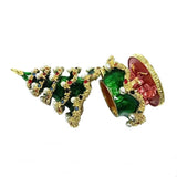YF Enamelled Crystal & Pearl Christmas Tree Jewelry Box