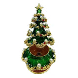 YF Enamelled Crystal & Pearl Christmas Tree Jewelry Box