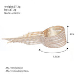 Sparkly Rhinestone Bangle Bracelet Silver Plated Crystal Bangles for Women