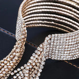 Sparkly Rhinestone Bangle Bracelet Silver Plated Crystal Bangles for Women