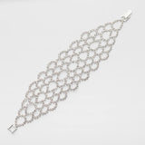 Rhinestone Jewelry Women Silver Crystal Link Bracelet Bangle Wedding