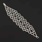Rhinestone Jewelry Women Silver Crystal Link Bracelet Bangle Wedding