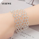 Rhinestone Jewelry Women Silver Crystal Link Bracelet Bangle Wedding