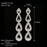 Christmas Crystal Drop Earrings Rhinestone Long Earring
