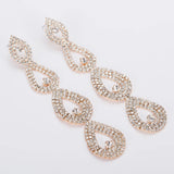 Christmas Crystal Drop Earrings Rhinestone Long Earring