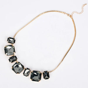 Vintage Crystal Necklace Gem Short Necklace Female N022