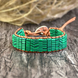 Bohemia Malachite Stone Leather Wrap Bracelet