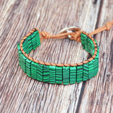 Bohemia Malachite Stone Leather Wrap Bracelet