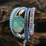 Boho Mix Chain 5 Strand Wrap Bracelet Natural Stone Woven Charm Dropship