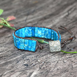 Bohemia Leather Wrap Bracelet with Semi Precious Stones
