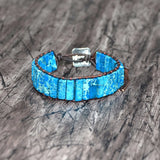 Bohemia Leather Wrap Bracelet with Semi Precious Stones