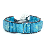 Bohemia Leather Wrap Bracelet with Semi Precious Stones