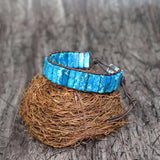 Bohemia Leather Wrap Bracelet with Semi Precious Stones
