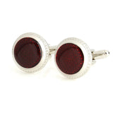 Round Transparent Enamel Cufflink in Purple,Black,Blue,Red