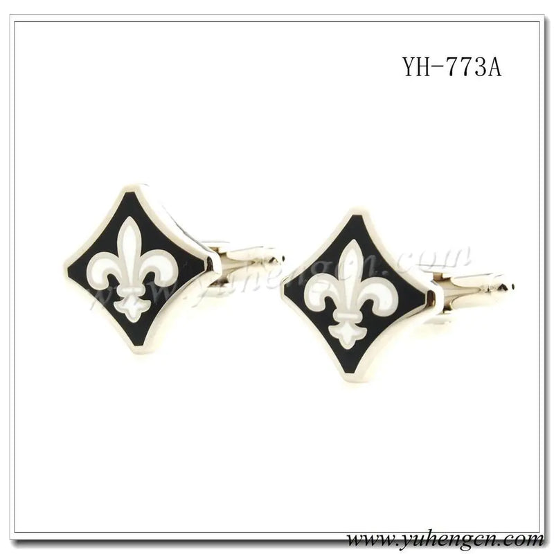Enamel Fleur Di Lis Cufflinks - Flower Design