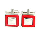Enamel Square Cufflinks in Black,Red,Blue