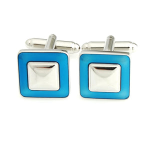 Enamel Square Cufflinks in Black,Red,Blue