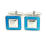 Enamel Square Cufflinks in Black,Red,Blue
