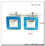 Enamel Square Cufflinks in Black,Red,Blue