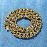 Retro Carved Necklace Men's Punk Rose Pattern Cuban Metal Accessory