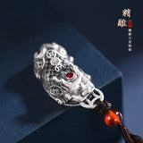 Hollow Out Auspicious Pixiu Pendant, Retro Fashion, Key Chain Necklace