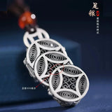 Hollow Out Auspicious Pixiu Pendant, Retro Fashion, Key Chain Necklace
