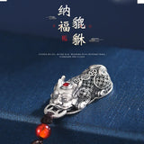 Hollow Out Auspicious Pixiu Pendant, Retro Fashion, Key Chain Necklace