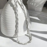 YH Italian Flash Woven Snake Bone Chain Necklace