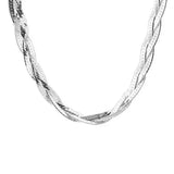 YH Italian Flash Woven Snake Bone Chain Necklace