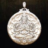Thousand-handed Avalokitesvara Buddha Pendant Necklace Stainless Steel