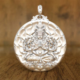 Thousand-handed Avalokitesvara Buddha Pendant Necklace Stainless Steel