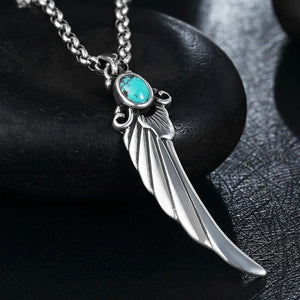 Vintage Feather Pendant Necklace Takahashi Goro Style