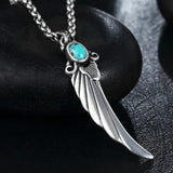 Vintage Feather Pendant Necklace Takahashi Goro Style